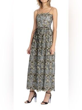 long sleeve corset midi dress MissJophiel Puffy Sleeves Floral Embroidery Green/Champagne / Tea Length / US20W Ivory Bridal Sash Size:Pre-order 2XL and supports Zion Beaded Micro Mini